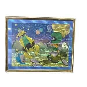 Looney Tunes Marvin The Martian Daffy Dodgers Porky K-9 Foil Reflective Picture